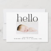 hallo | moderne zwart-wit-eenvoudige minimalistisc aankondiging (Voorkant)