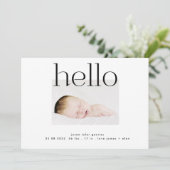 hallo | moderne zwart-wit-eenvoudige minimalistisc aankondiging (Staand voorkant)