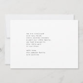 hallo | moderne zwart-wit-eenvoudige minimalistisc aankondiging (Achterkant)