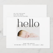hallo | moderne zwart-wit-eenvoudige minimalistisc aankondiging (Voorkant / Achterkant)