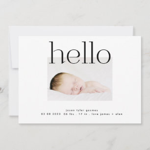 hallo   moderne zwart-wit-eenvoudige minimalistisc aankondiging