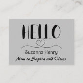 Hallo Moeder Contact Kaart Mama Belkaart Contactkaartje (Voorkant)