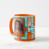 Hallo Moeder Oma Kleurrijke Glas in lood Foto Mok (Voorkant links)