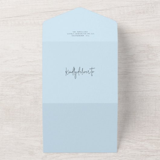 Hallo Monogram Foto jongen geboorte aankondiging (Buitenkant)