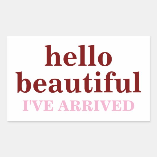 HALLO MOOI AANGEPASTE TEKST EN LOGO STIJLVOL  RECHTHOEKIGE STICKER (Voorkant)
