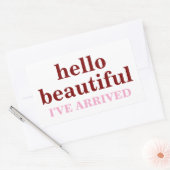 HALLO MOOI AANGEPASTE TEKST EN LOGO STIJLVOL  RECHTHOEKIGE STICKER (Envelop)