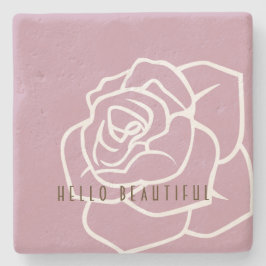 Hallo Mooi - Eenvoudig Moderne Roze Roos Stenen Onderzetter