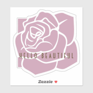 hallo mooi - eenvoudige, moderne roze Floral Sticker