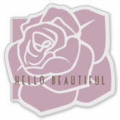 hallo mooi - eenvoudige, moderne roze Floral Sticker (Voorkant)