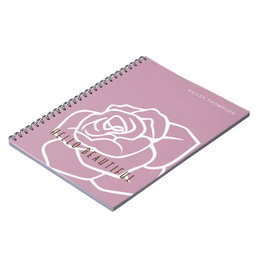 hallo mooi - eenvoudige, moderne roze roze roze bl notitieboek (Linkerzijde)