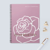 hallo mooi - eenvoudige, moderne roze roze roze bl notitieboek