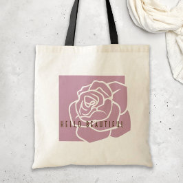 hallo mooi - eenvoudige, moderne roze roze roze ro tote bag