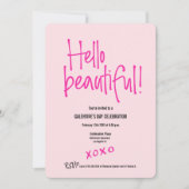 hallo mooi! Galentinedag xoxo roze aangepast Kaart (Voorkant)