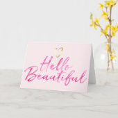 Hallo Mooi met gouden hart Kaart (Gele Bloem)