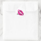 hallo mooi met roze lipstick ronde sticker (Tas)