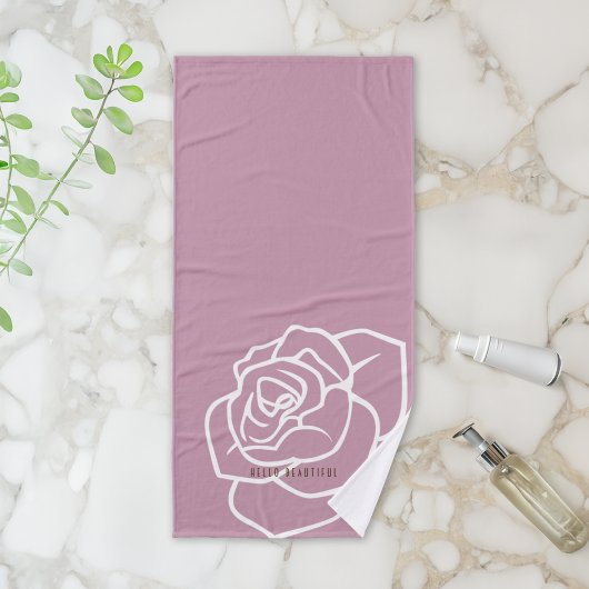 hallo mooi - Modern Chic Roze Rose Bad Handdoek