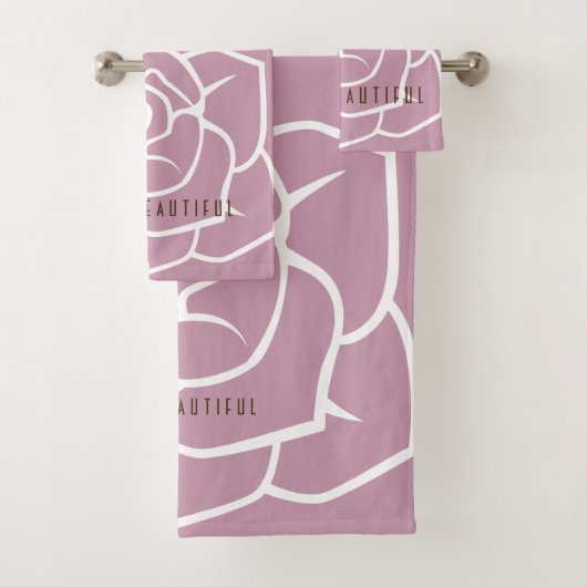 hallo mooi - Modern Chic Roze Rose Bad Handdoek (Insitu)