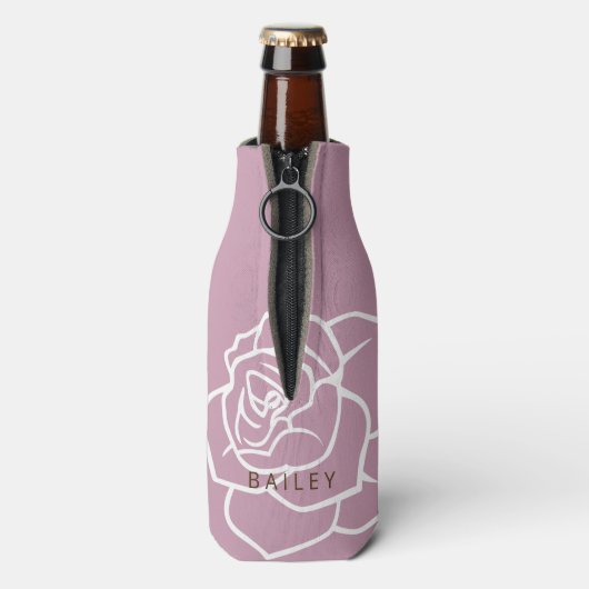 hallo mooi - Modern Chic Roze Rose Flesjeskoeler (Fles Achterkant)