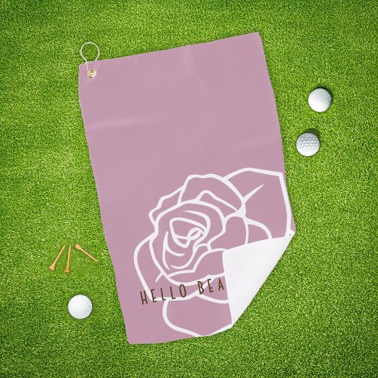 hallo mooi - Modern Chic Roze Rose Golfhanddoek