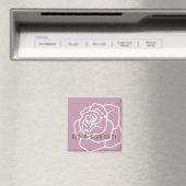 hallo mooi - Modern Chic Roze Rose Magneet (Insitu (Vaatwasser))
