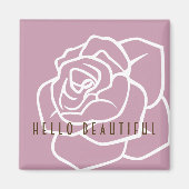 hallo mooi - Modern Chic Roze Rose Magneet (Voorkant)