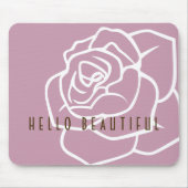 hallo mooi - Modern Chic Roze Rose Muismat (Voorkant)