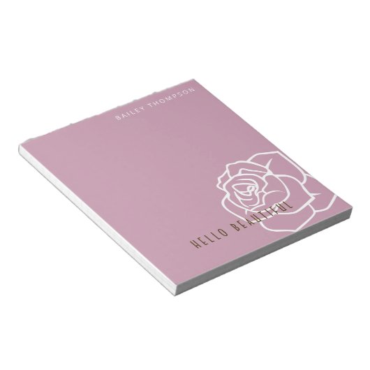 hallo mooi - Modern Chic Roze Rose Notitieblok (Schuin)
