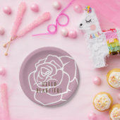 hallo mooi - Modern Chic Roze Rose Papieren Bordje (Feest)