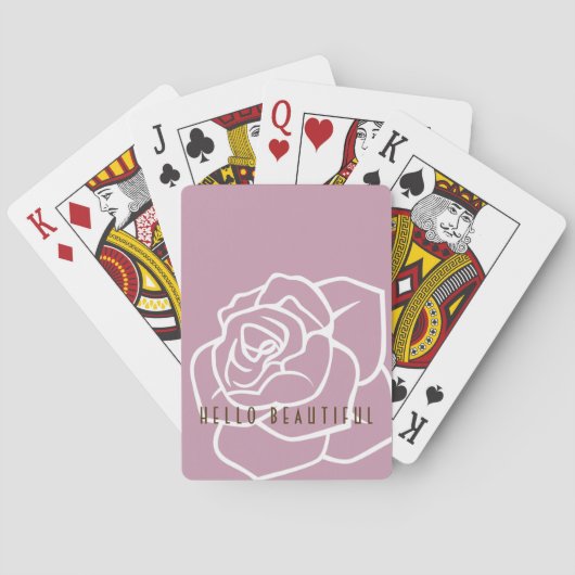 hallo mooi - Modern Chic Roze Rose Pokerkaarten (Achterkant)