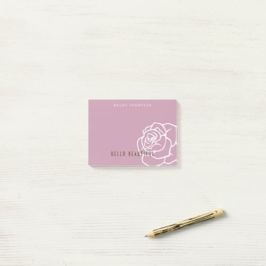 hallo mooi - Modern Chic Roze Rose Post-it® Notes (Op bureau)