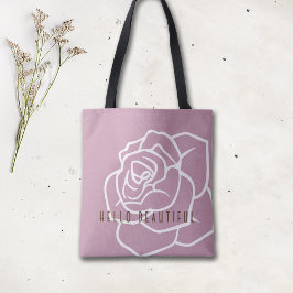 hallo mooi - Modern Chic Roze Rose Tote Bag