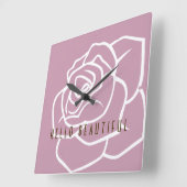 hallo mooi - Modern Chic Roze Rose Vierkante Klok (Hoek)