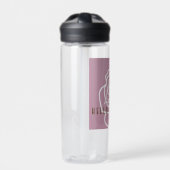 hallo mooi - Modern roze roze roze bloem Waterfles (Voorkant)