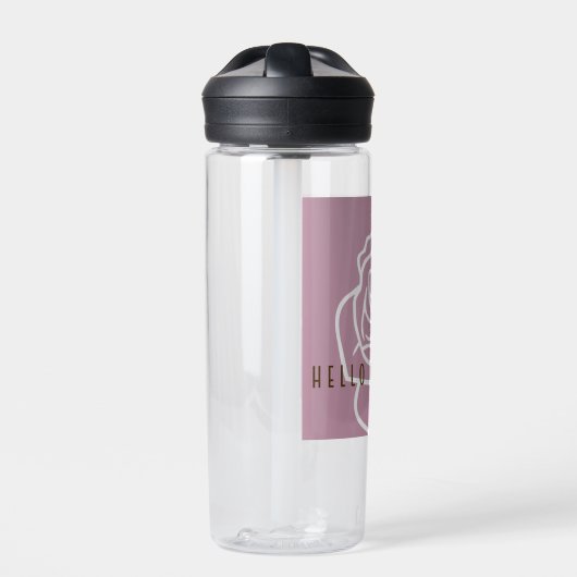 hallo mooi - Modern roze roze roze bloem Waterfles (Voorkant)