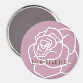 Hallo Mooi - Moderne Chic Bloem Roze Roos Magneet (Voorkant / Achterkant)