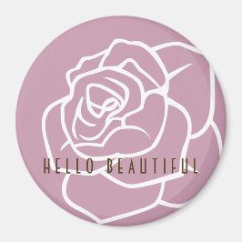 Hallo Mooi - Moderne Chic Bloem Roze Roos Magneet
