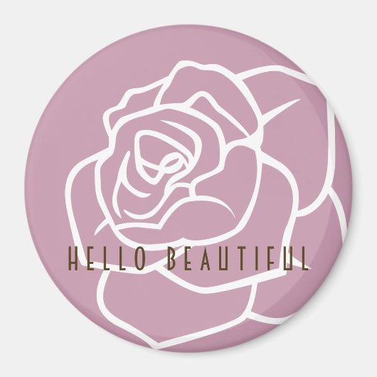 Hallo Mooi - Moderne Chic Bloem Roze Roos Magneet (Voorkant)