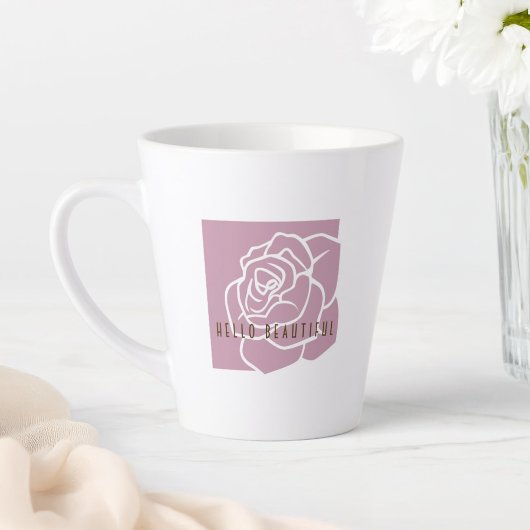 Hallo Mooi - Moderne Chic Roze Roos Latte Mok