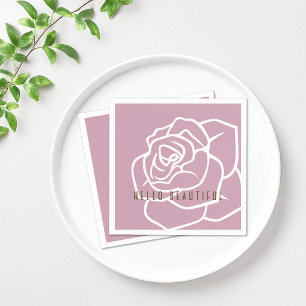 Hallo Mooi - Moderne Chic Roze Roos Papier Servet