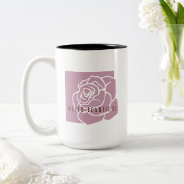 Hallo Mooi - Moderne Chic Roze Roos Tweekleurige Koffiemok