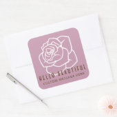 Hallo Mooi - moderne retro roze roos Vierkante Sticker (Envelop)