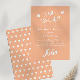 Hallo Mooi! Peach XOXO Galentine's Day Party Kaart