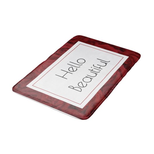 hallo "Mooi" rode roos medium Badmat (Gekanteld)