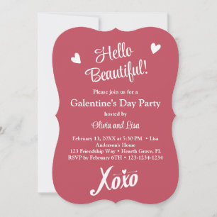 Hallo Mooi Roze XOXO Galentine's Day-feest Kaart