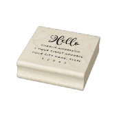 Hallo, mooi script modern minimalistisch retouradr rubberstempel (Stempel)