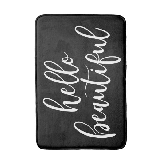 hallo mooi wit script badmat (Voorkant Verticaal)