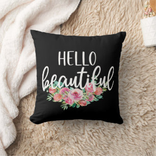 Hallo Mooie Aquarel Rozen Typografie Chic Kussen