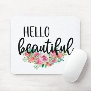 Hallo Mooie Aquarel Rozen Typografie chic Muismat