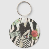 hallo mooie B&W! Button Sleutelhanger (Voorkant)