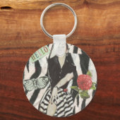 hallo mooie B&W! Button Sleutelhanger (Voorkant)